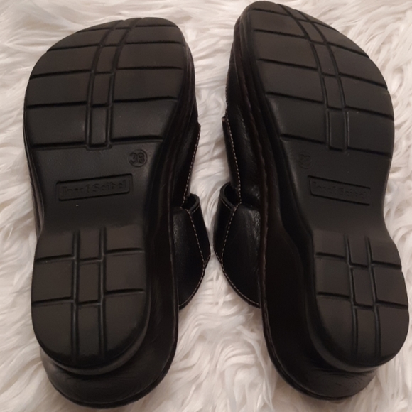 Josef Seibel black leather sandals size 7-7.5 38 - Picture 5 of 8